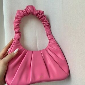 Zara Pink Gathered Handle Shoulder Bag